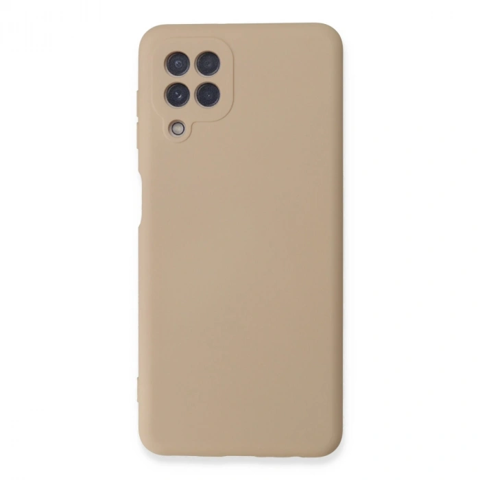 Samsung Galaxy A22 Kılıf Nano İçi Kadife Silikon - Pudra