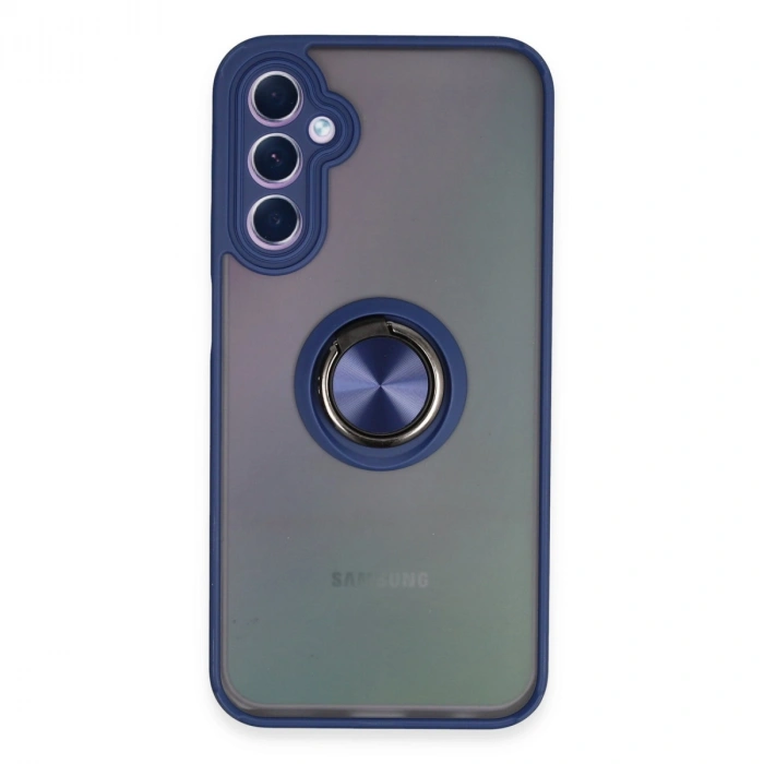 Samsung Galaxy A24 4g Kılıf Montreal Yüzüklü Silikon Kapak - Lacivert