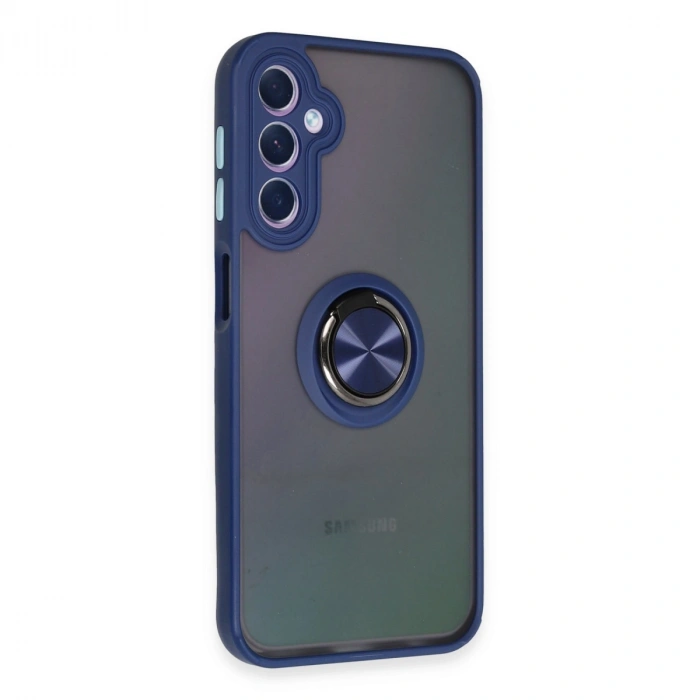 Samsung Galaxy A24 4g Kılıf Montreal Yüzüklü Silikon Kapak - Lacivert
