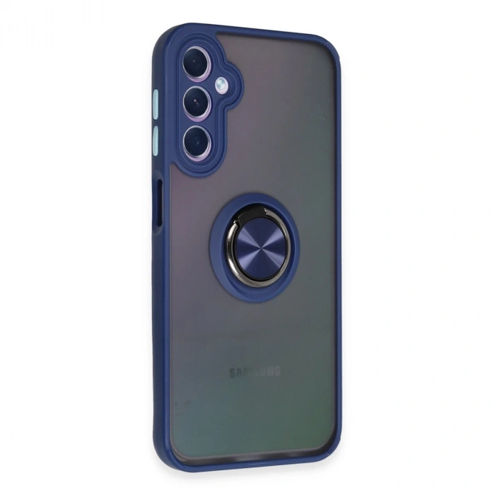 Samsung Galaxy A24 4g Kılıf Montreal Yüzüklü Silikon Kapak - Lacivert
