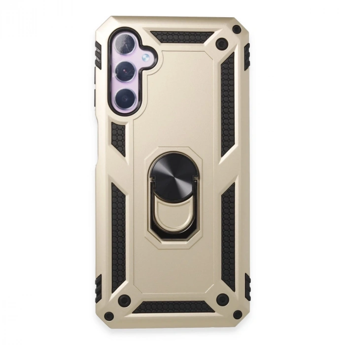 Samsung Galaxy A24 4g Kılıf Sofya Yüzüklü Silikon Kapak - Gold