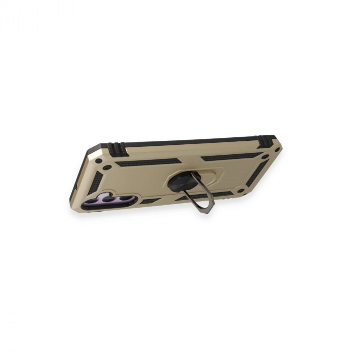 Samsung Galaxy A24 4g Kılıf Sofya Yüzüklü Silikon Kapak - Gold