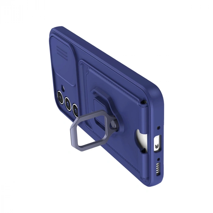 Samsung Galaxy A26 Kılıf Zuma Kartvizitli Yüzüklü Silikon - Lacivert