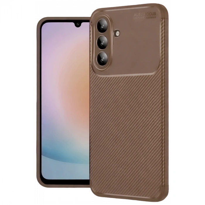 Samsung Galaxy A27 5g Auto Focus Karbon Kapak - Kahverengi