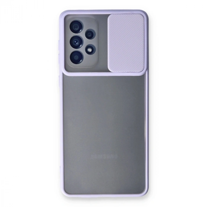 Samsung Galaxy A33 5g Kılıf Palm Buzlu Kamera Sürgülü Silikon - Lila