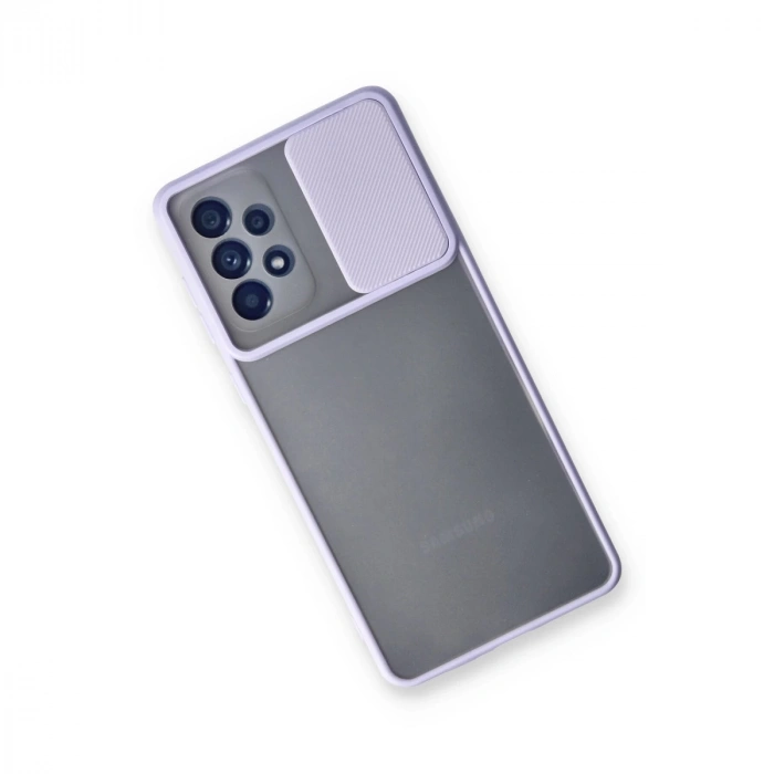 Samsung Galaxy A33 5g Kılıf Palm Buzlu Kamera Sürgülü Silikon - Lila