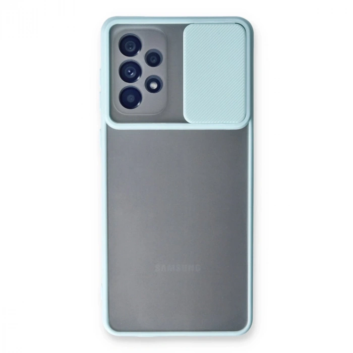 Samsung Galaxy A33 5g Kılıf Palm Buzlu Kamera Sürgülü Silikon - Turkuaz