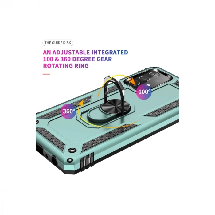 Samsung Galaxy A33 5g Kılıf Sofya Yüzüklü Silikon Kapak - Yeşil