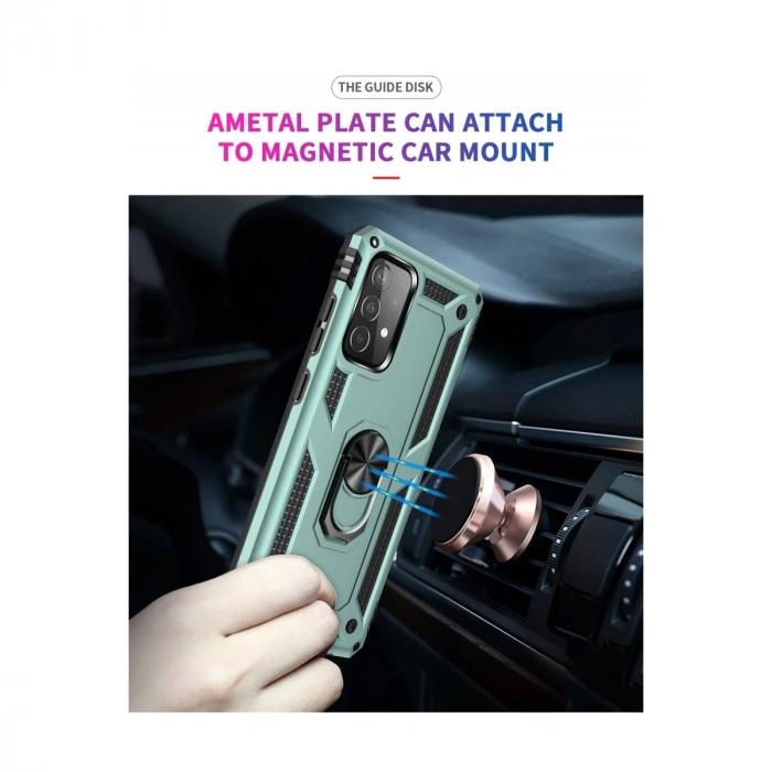 Samsung Galaxy A33 5g Kılıf Sofya Yüzüklü Silikon Kapak - Yeşil