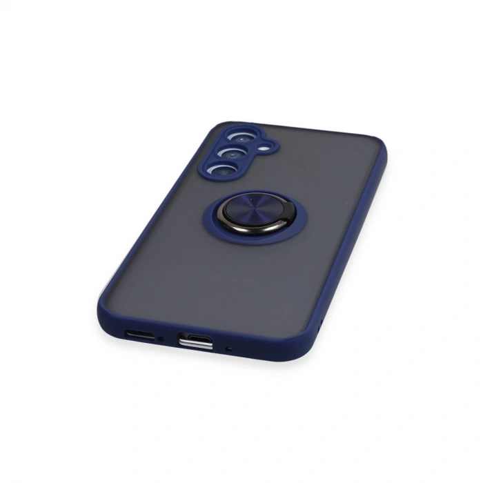 Samsung Galaxy A34 5g Kılıf Montreal Yüzüklü Silikon Kapak - Lacivert