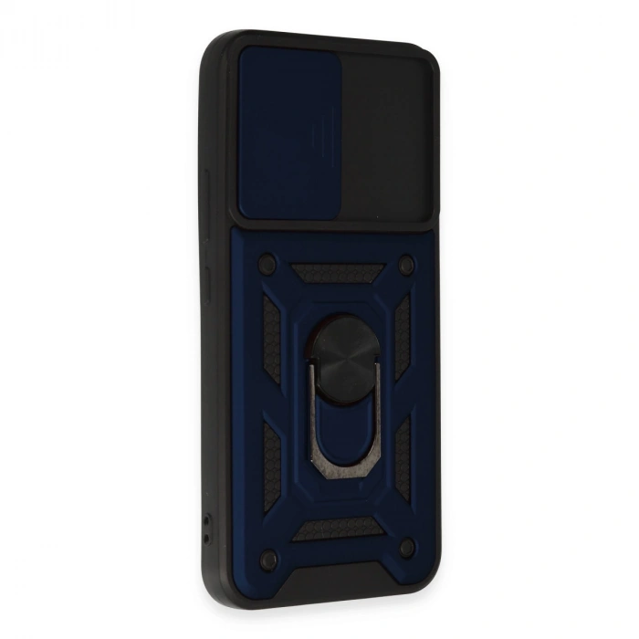 Samsung Galaxy A34 5g Kılıf Pars Lens Yüzüklü Silikon - Lacivert