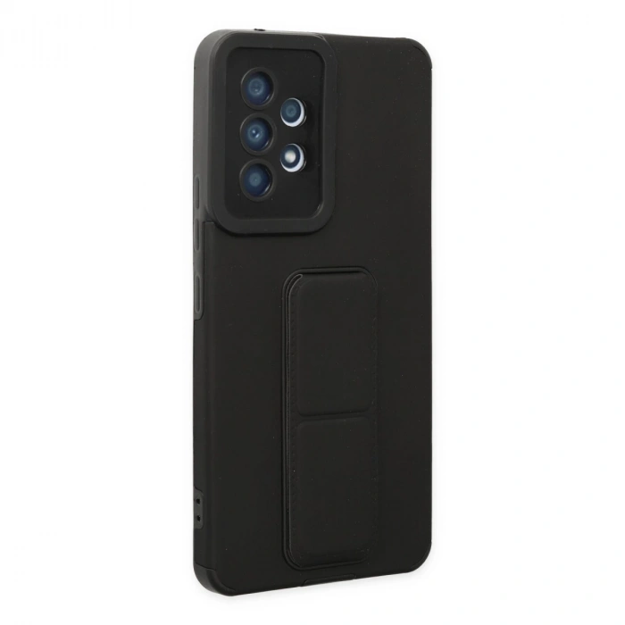 Samsung Galaxy A53 5g Kılıf Mega Standlı Silikon - Siyah