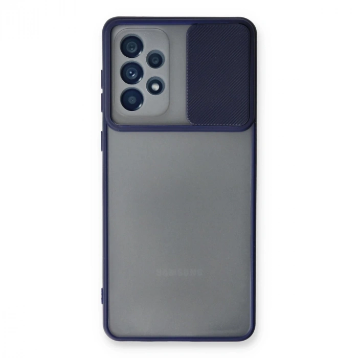 Samsung Galaxy A53 5g Kılıf Palm Buzlu Kamera Sürgülü Silikon - Lacivert