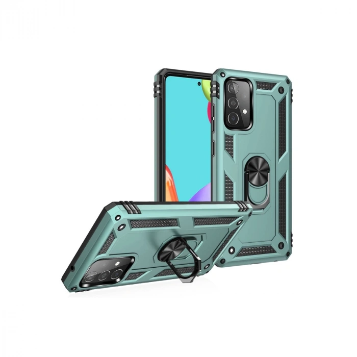 Samsung Galaxy A53 5g Kılıf Sofya Yüzüklü Silikon Kapak - Yeşil