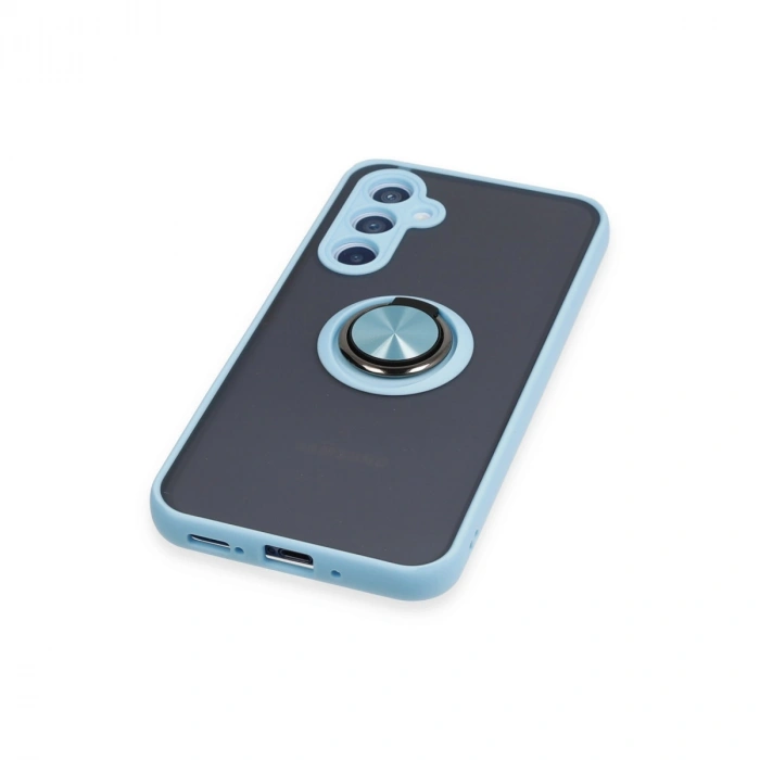 Samsung Galaxy A54 5g Kılıf Montreal Yüzüklü Silikon Kapak - Buz Mavi