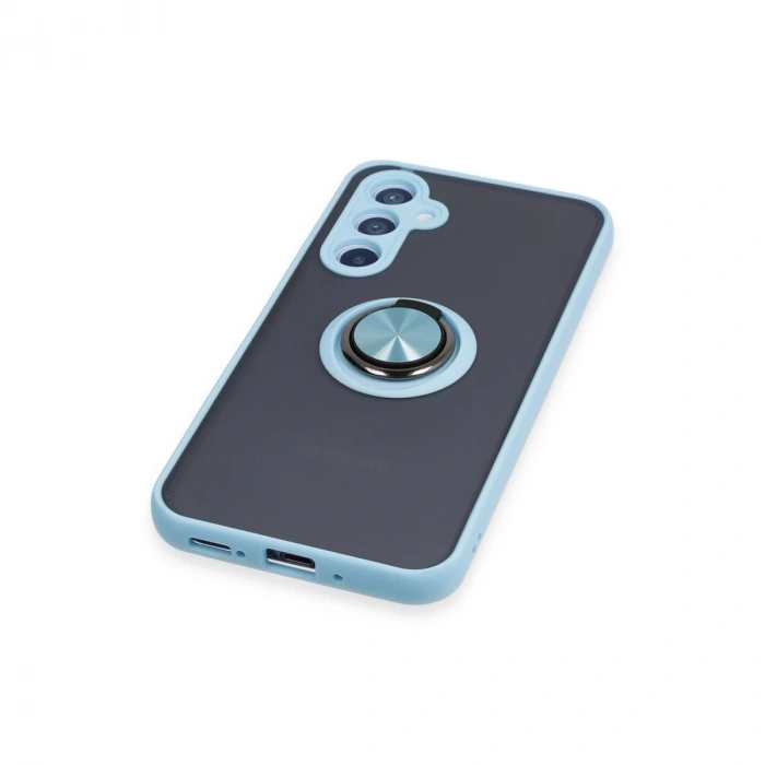 Samsung Galaxy A54 5g Kılıf Montreal Yüzüklü Silikon Kapak - Buz Mavi