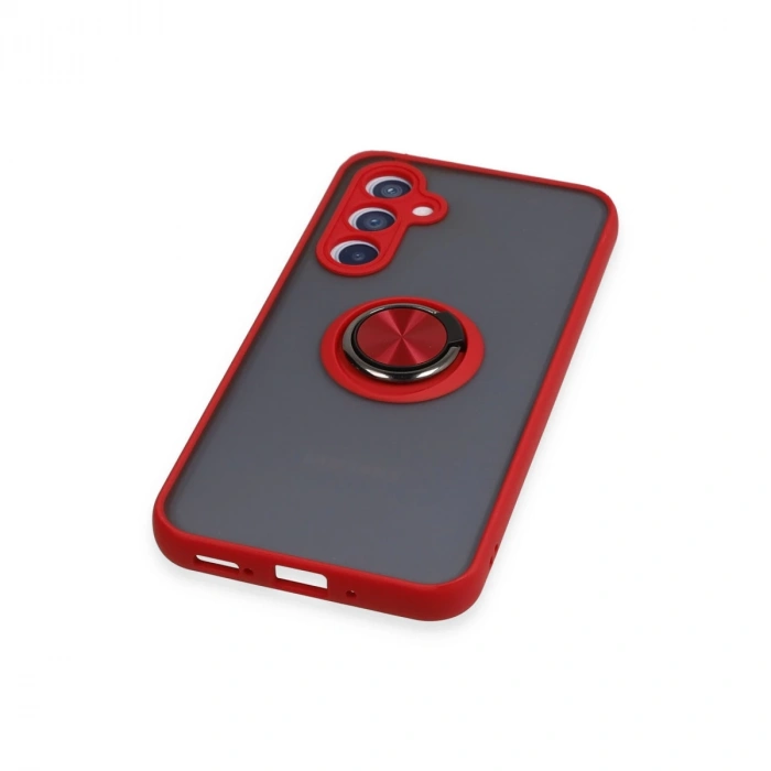 Samsung Galaxy A54 5g Kılıf Montreal Yüzüklü Silikon Kapak - Kırmızı