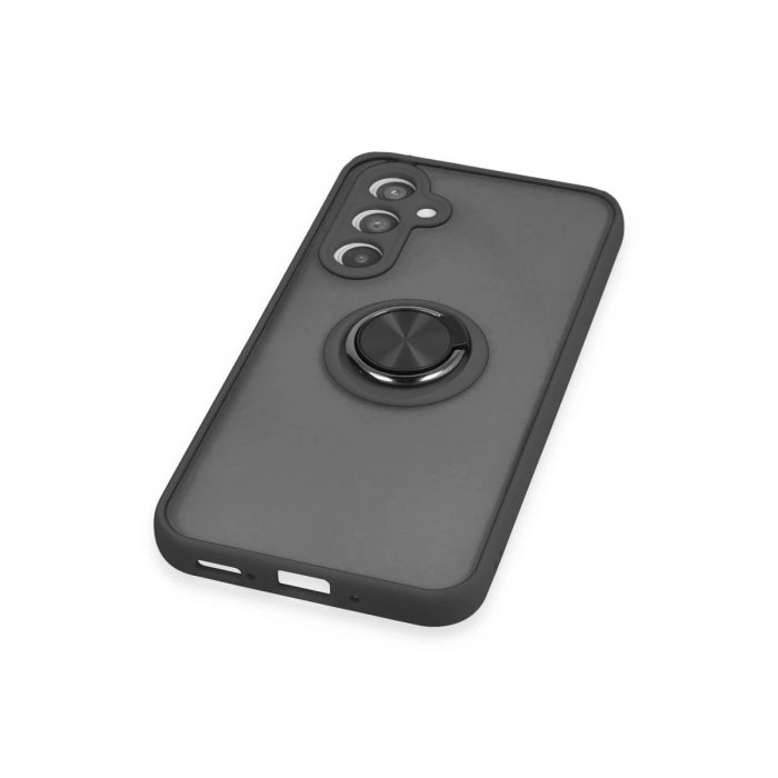 Samsung Galaxy A54 5g Kılıf Montreal Yüzüklü Silikon Kapak - Siyah