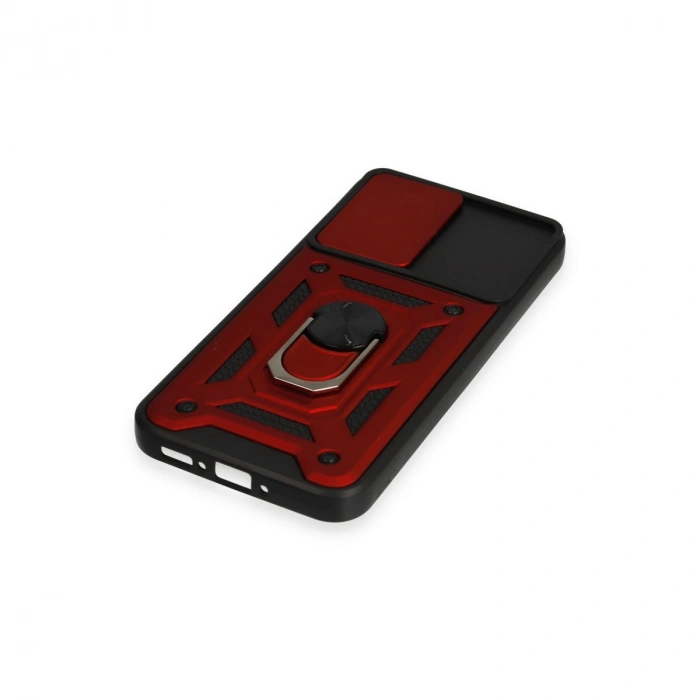 Samsung Galaxy A54 5g Kılıf Pars Lens Yüzüklü Silikon - Kırmızı