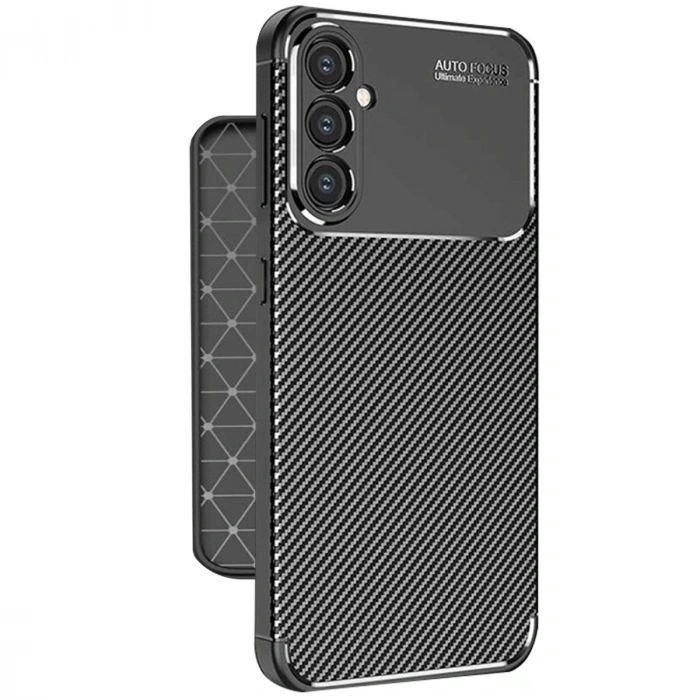 Samsung Galaxy A56 Kılıf Auto Focus Karbon Kapak - Siyah