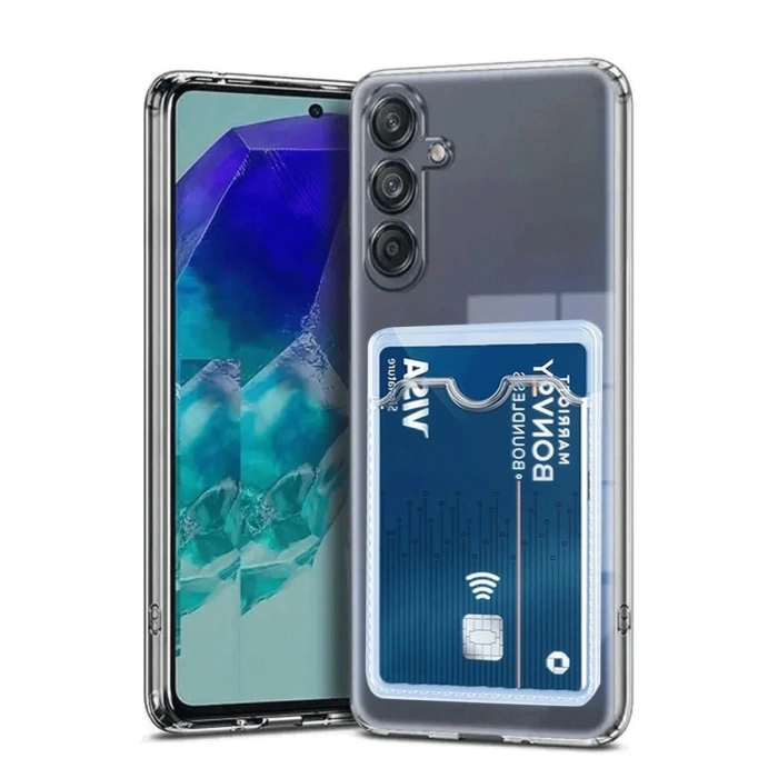 Samsung Galaxy A56 Kılıf Kart Şeffaf Silikon - Şeffaf