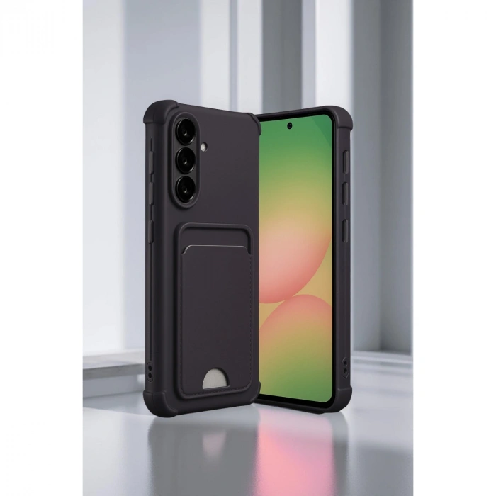 Samsung Galaxy A56 Kılıf Kelvin Kartvizitli Silikon - Derin Mor