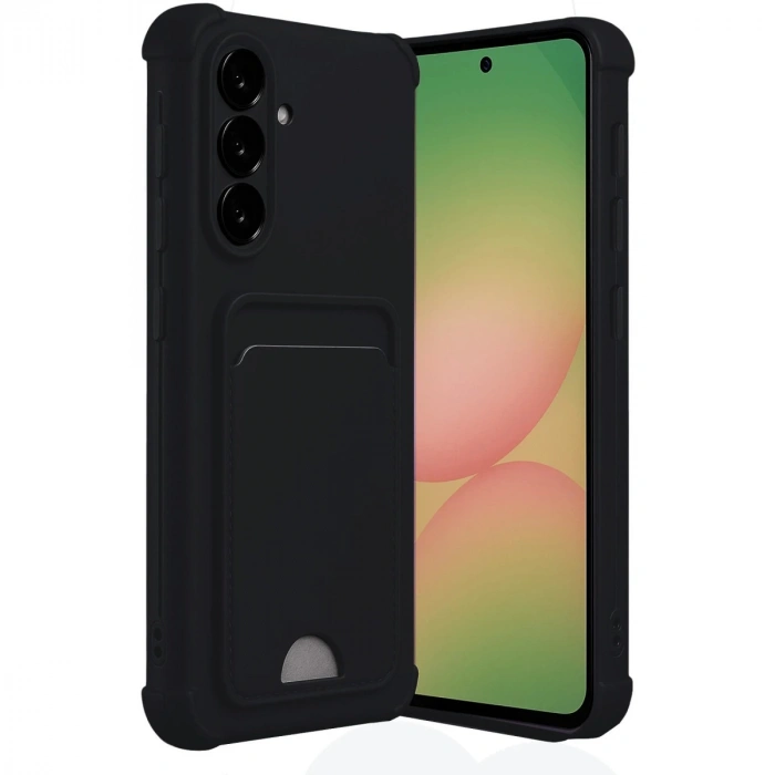 Samsung Galaxy A56 Kılıf Kelvin Kartvizitli Silikon - Siyah