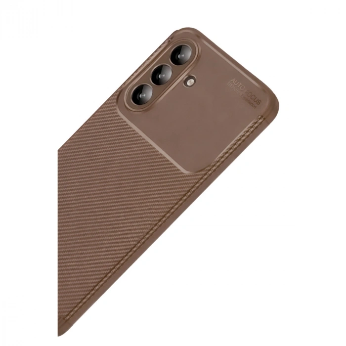 Samsung Galaxy A57 5g Auto Focus Karbon Kapak - Kahverengi