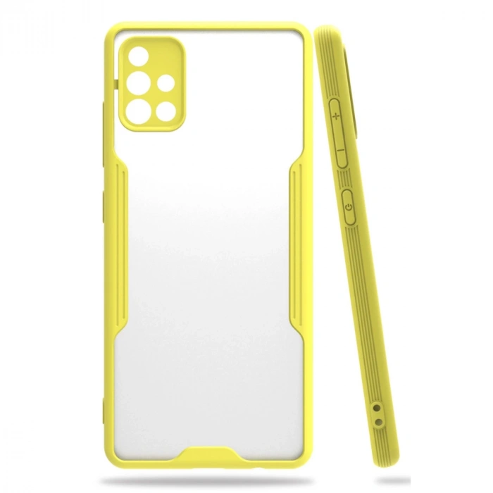 Samsung Galaxy A71 Kılıf Platin Silikon - Sarı
