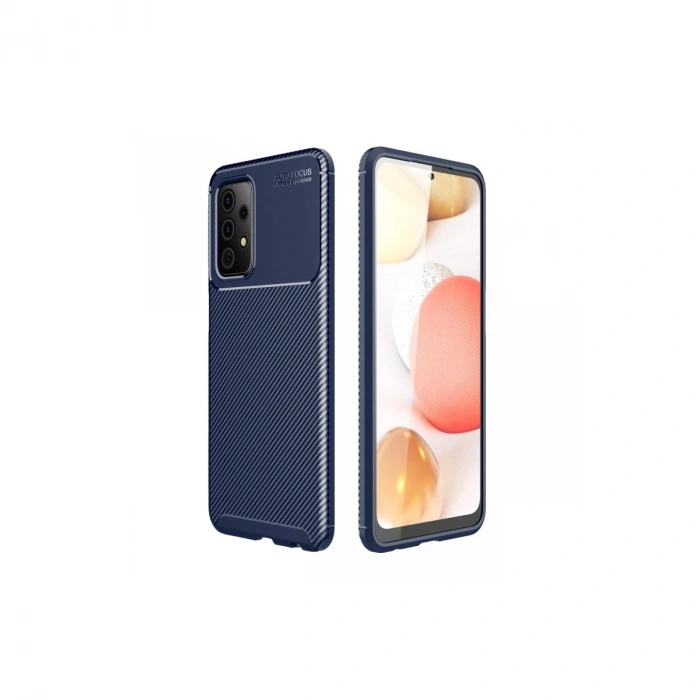 Samsung Galaxy A72 Kılıf Auto Focus Karbon Kapak - Lacivert