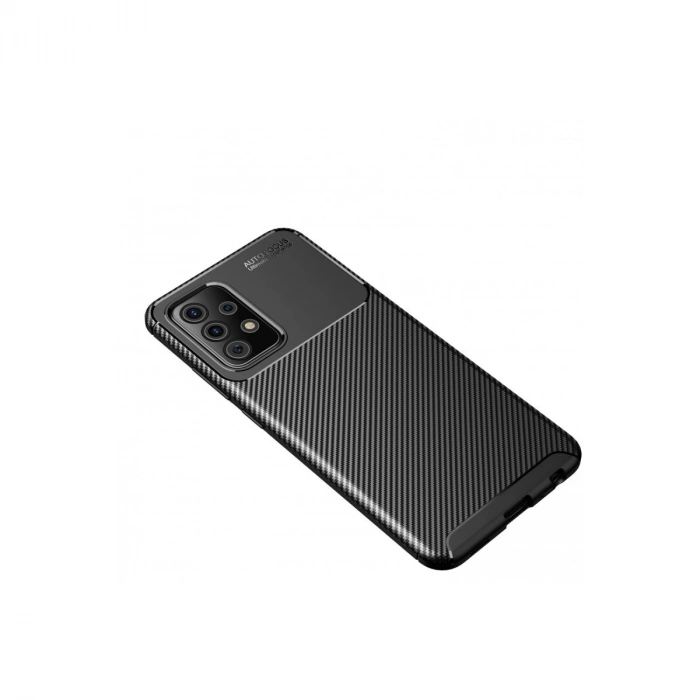 Samsung Galaxy A72 Kılıf Auto Focus Karbon Kapak - Siyah