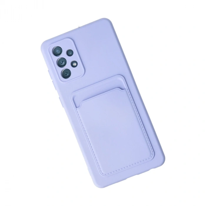 Samsung Galaxy A72 Kılıf Kelvin Kartvizitli Silikon - Lila