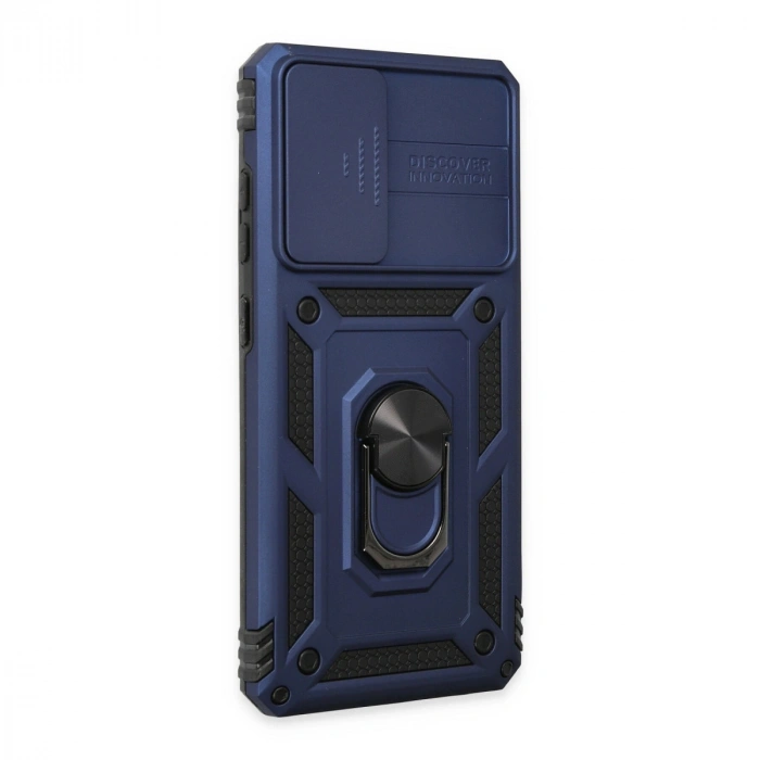 Samsung Galaxy A72 Kılıf Pars Lens Yüzüklü Silikon - Lacivert