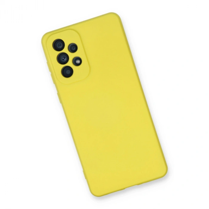 Samsung Galaxy A73 5g Kılıf Nano İçi Kadife Silikon - Sarı