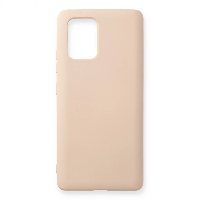 Samsung Galaxy A91 / S10 Lite Kılıf Nano İçi Kadife Silikon - Pudra