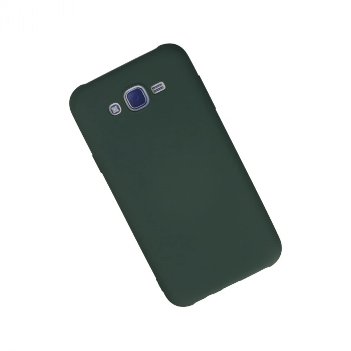 Samsung Galaxy J7 Kılıf Nano İçi Kadife Silikon - Koyu Yeşil