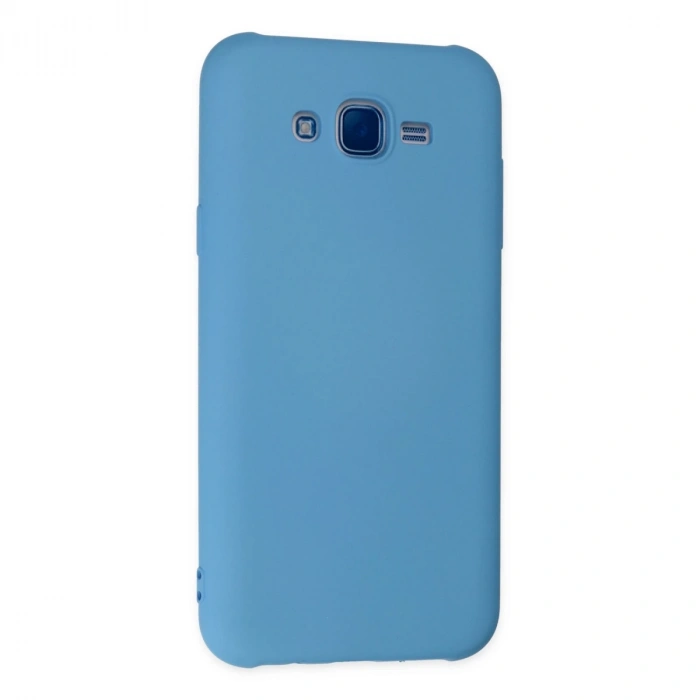 Samsung Galaxy J7 Kılıf Nano İçi Kadife Silikon - Mavi