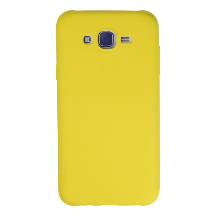 Samsung Galaxy J7 Kılıf Nano İçi Kadife Silikon - Sarı