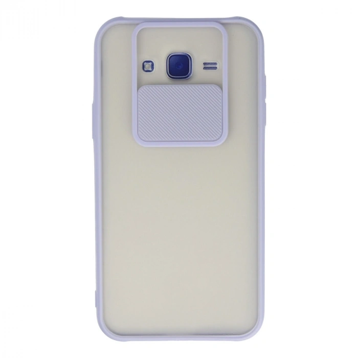 Samsung Galaxy J7 Kılıf Palm Buzlu Kamera Sürgülü Silikon - Lila