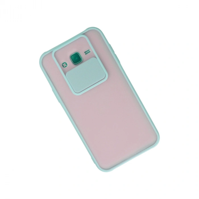 Samsung Galaxy J7 Kılıf Palm Buzlu Kamera Sürgülü Silikon - Turkuaz