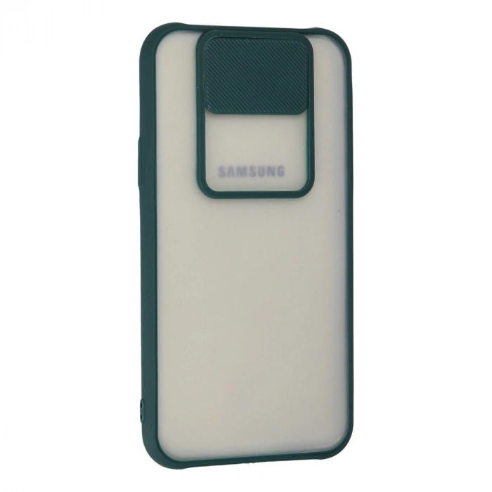 Samsung Galaxy J7 Kılıf Palm Buzlu Kamera Sürgülü Silikon - Yeşil