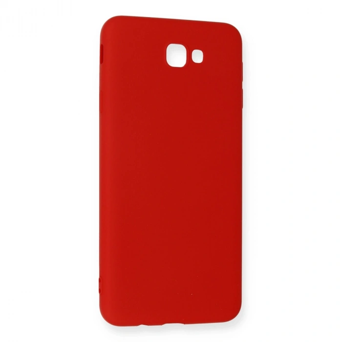 Samsung Galaxy J7 Prime Kılıf Nano İçi Kadife Silikon - Kırmızı