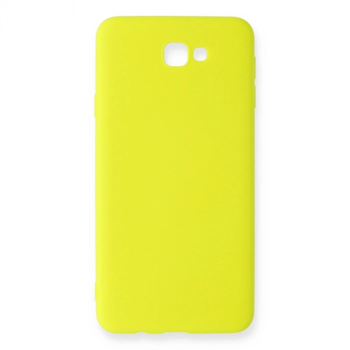 Samsung Galaxy J7 Prime Kılıf Nano İçi Kadife Silikon - Sarı