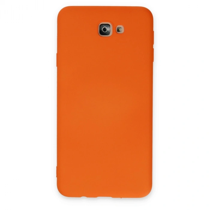 Samsung Galaxy J7 Prime Kılıf Nano İçi Kadife Silikon - Turuncu