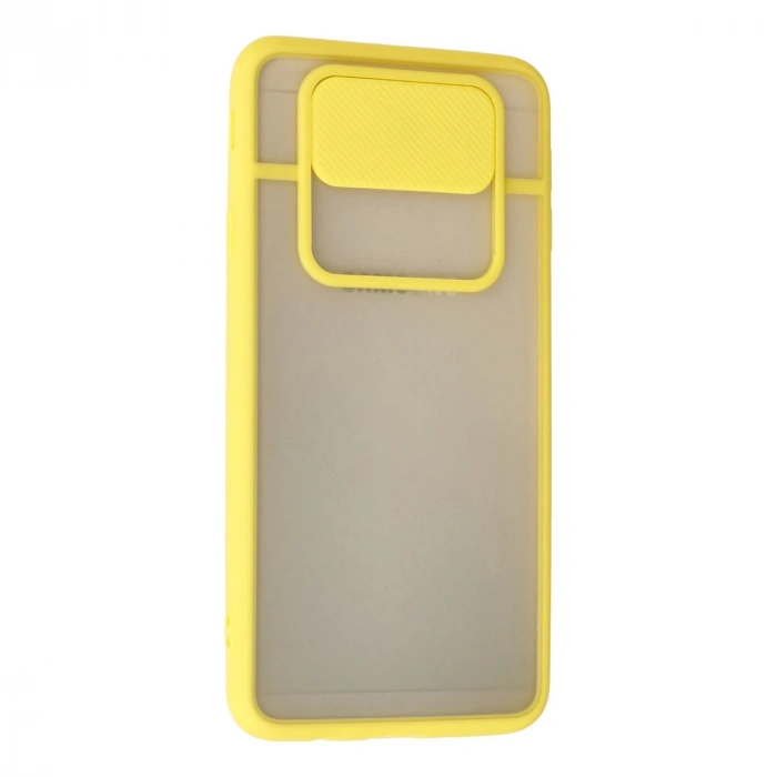 Samsung Galaxy J7 Prime Kılıf Palm Buzlu Kamera Sürgülü Silikon - Sarı