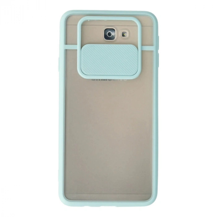 Samsung Galaxy J7 Prime Kılıf Palm Buzlu Kamera Sürgülü Silikon - Turkuaz