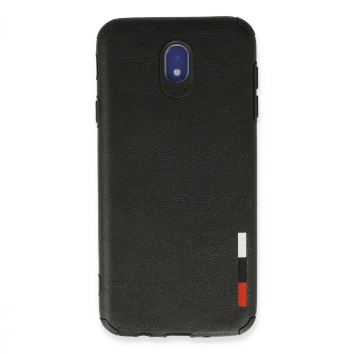 Samsung Galaxy J7 Pro / J730 Kılıf Loop Deri Silikon - Siyah