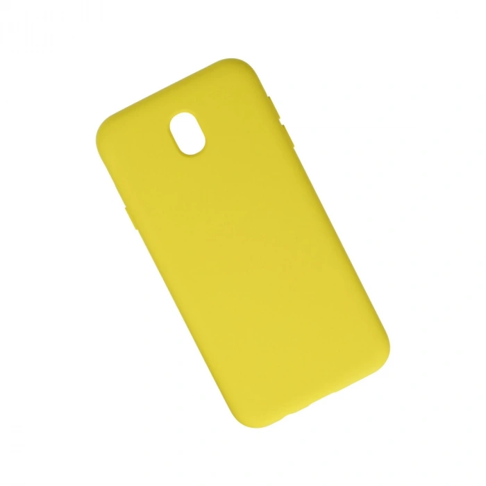 Samsung Galaxy J7 Pro / J730 Kılıf Nano İçi Kadife Silikon - Sarı