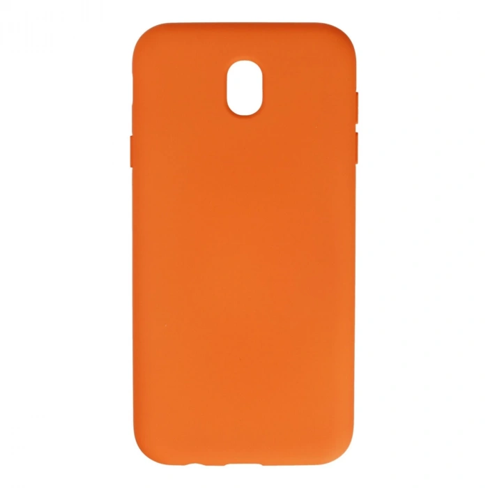Samsung Galaxy J7 Pro / J730 Kılıf Nano İçi Kadife Silikon - Turuncu