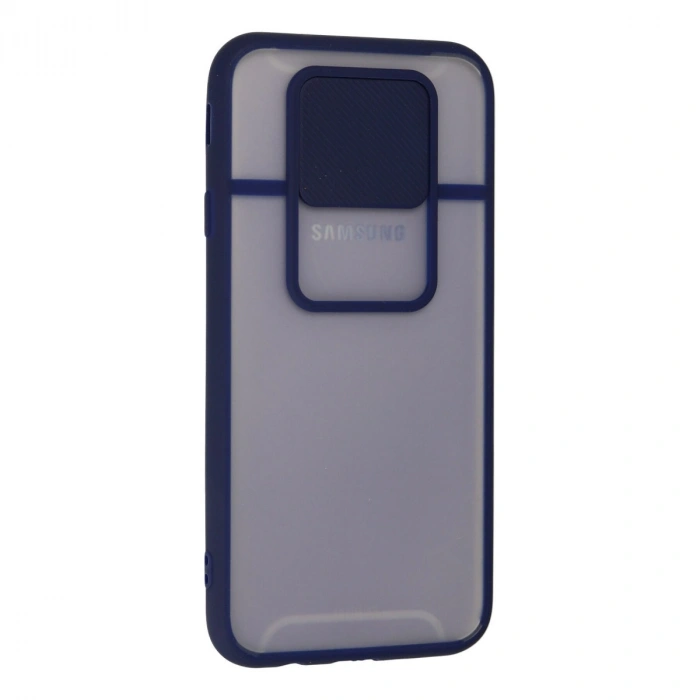Samsung Galaxy J7 Pro / J730 Kılıf Palm Buzlu Kamera Sürgülü Silikon - Lacivert